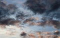 Beautiful and dramtic thunderstorm cloud formations hgih in the sky