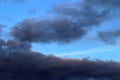 Beautiful and dramtic thunderstorm cloud formations hgih in the sky