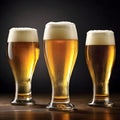 Draught beer in glasses