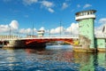 Beautiful drawbridge over the canal. Copenhagen, Denmark. European architecture. Architecture Royalty Free Stock Photo