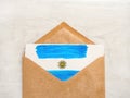 Beautiful drawing of the Argentine Flag. Greeting card Royalty Free Stock Photo