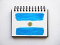 Beautiful drawing of the Argentine Flag. Greeting card Royalty Free Stock Photo