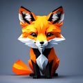 Beautiful Drawing illustration, low poly style little fox, art for children!