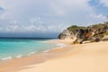 Beautiful Dreamland Beach Bali, with clean sand and rocks.