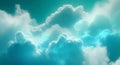 Teal Sky Clouds Background, Dreamy Cloudscape Texture Royalty Free Stock Photo