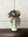 Beautiful dried flowers with tile background