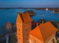 Beautiful drone landscape image of Trakai castle Royalty Free Stock Photo