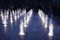 Beautiful dry fountain with illumination Royalty Free Stock Photo