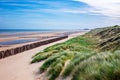 Beautiful dunes and beach coastline, sea landscape of Normandy coast, France, Europe