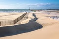 Beautiful dunes and beach coastline, sea landscape of Normandy coast, France, Europe