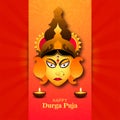 Beautiful durga puja greeting card celebration background