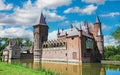 Beautiful dutch water moat castle with towers - Kasteel Heeswijk, Netherlands Royalty Free Stock Photo