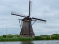 Beautiful dutch windmill landscape at Kinderdijk Royalty Free Stock Photo
