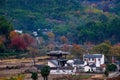 The beautiful dwellings in foot of mountains