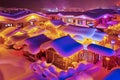 The beautiful dwellings with thick snow at night