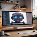 Artificial Intelligence - Chatbot concept in yellow background