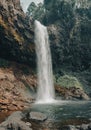 Beautiful E-TU waterfall. Laos landscape Royalty Free Stock Photo