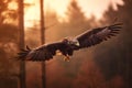 Beautiful Eagle. Golden eagle head detail. Aquila chrysaetos. - Generative AI art