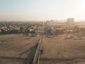 Beautiful early morning aerial sunrise view of the Venice beach in Los Angeles Royalty Free Stock Photo