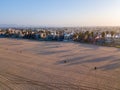 Beautiful early morning aerial sunrise view of the Venice beach in Los Angeles Royalty Free Stock Photo