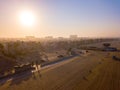 Beautiful early morning aerial sunrise view of the Venice beach in Los Angeles Royalty Free Stock Photo