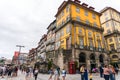 Porto, Portugal - July, 2017. Beautiful traditional quaint houses in the old, vintage and touristic ribeira district of Porto, Por