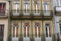 Porto, Portugal - July, 2017. Beautiful traditional quaint houses in the old, vintage and touristic ribeira district of Porto, Por