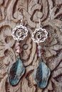 Beautiful earring with om Royalty Free Stock Photo