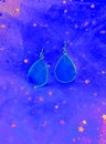 Beautiful earrings made of blue amethyst