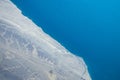 Beautiful earth and sea from a window airplane background