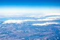 Beautiful earth and sea from a window airplane background