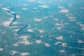 Beautiful earth and sea from a window airplane background