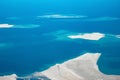 Beautiful earth and sea from a window airplane background