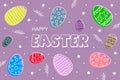 Beautiful Easter background with colorful eggs Royalty Free Stock Photo