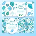 Beautiful easter banners set with eggs.