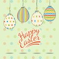 Beautiful easter card with colored easter eggs