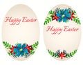 Beautiful Easter eggs with watercolor floral ornament.