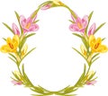 Beautiful Easter wreath with crocuses