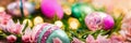 beautiful Easter wreath decor. Selective focus. Royalty Free Stock Photo