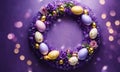 beautiful Easter wreath decor. Selective focus. Royalty Free Stock Photo