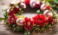 beautiful Easter wreath decor. Selective focus. Royalty Free Stock Photo