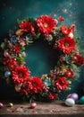 beautiful Easter wreath decor. Selective focus. Royalty Free Stock Photo