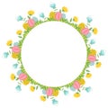 Beautiful easter wreath. Elegant floral frame hand drawn. Design for invitation, wedding or greeting cards Royalty Free Stock Photo