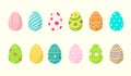 Beautiful eautiful and colorful Easter eggs on white background