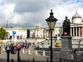 Beautiful editorial image of the trafalgar square which is a public square in the City of Westminster, Central London, UK