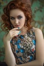 Beautiful effectual red-haired girl. Red Hair. Fashion Girl Portrait .