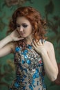 Beautiful effectual red-haired girl. Red Hair. Fashion Girl Portrait .