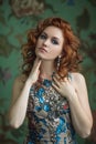 Beautiful effectual red-haired girl. Red Hair. Fashion Girl Portrait .