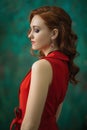 Beautiful effectual red-haired girl. Red Hair. Fashion Girl Portrait .