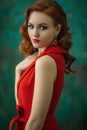 Beautiful effectual red-haired girl. Red Hair. Fashion Girl Portrait .